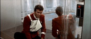 See that look on Kirk's face? That's shock. (And, let's face it, Shatner played this well.) ( (c) Paramount)